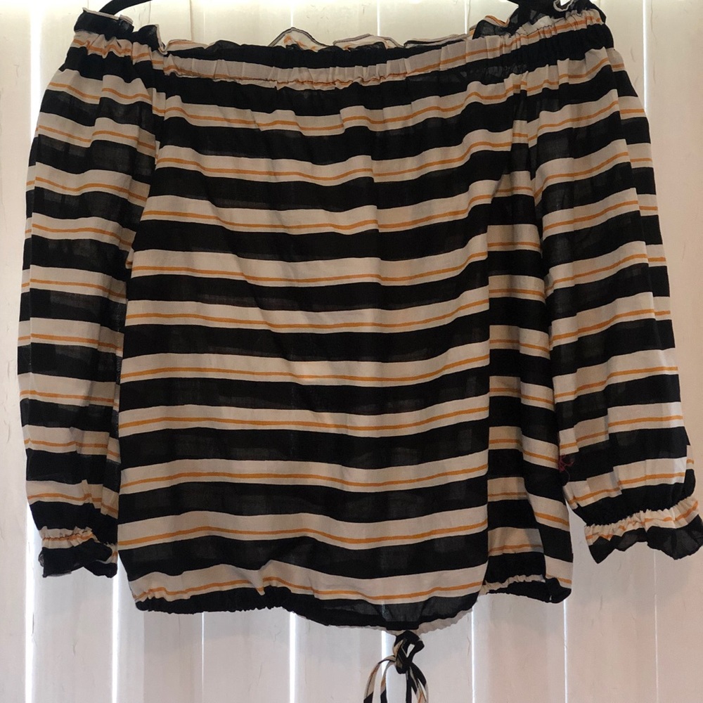 Striped off the shoulder top